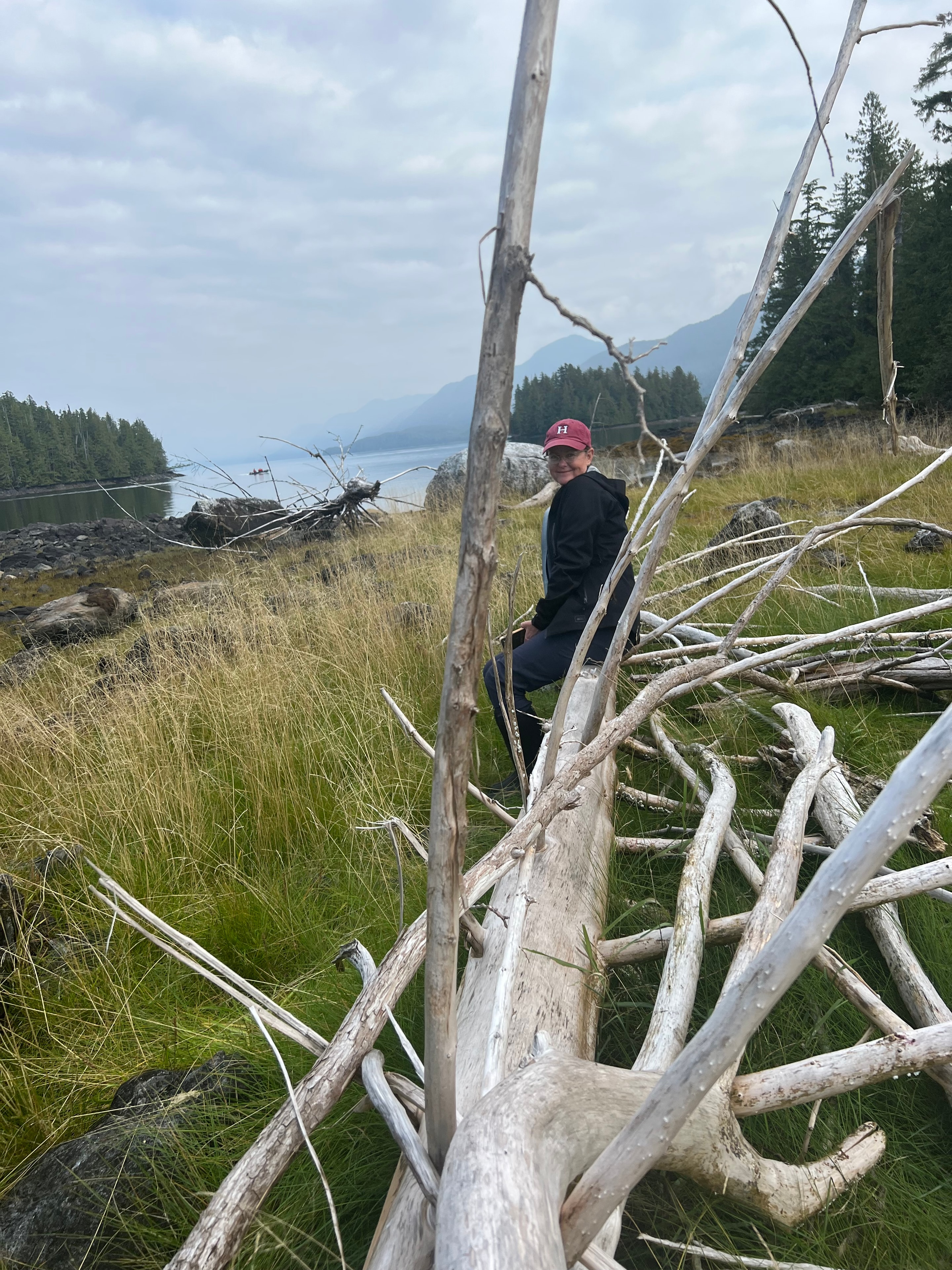 Cindy exploring a coastal wilderness