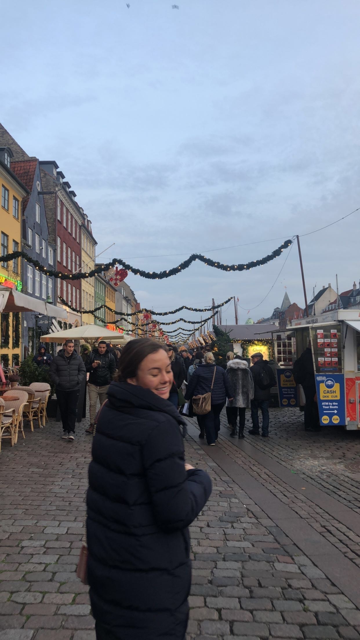 Copenhagen Christmas market street scene